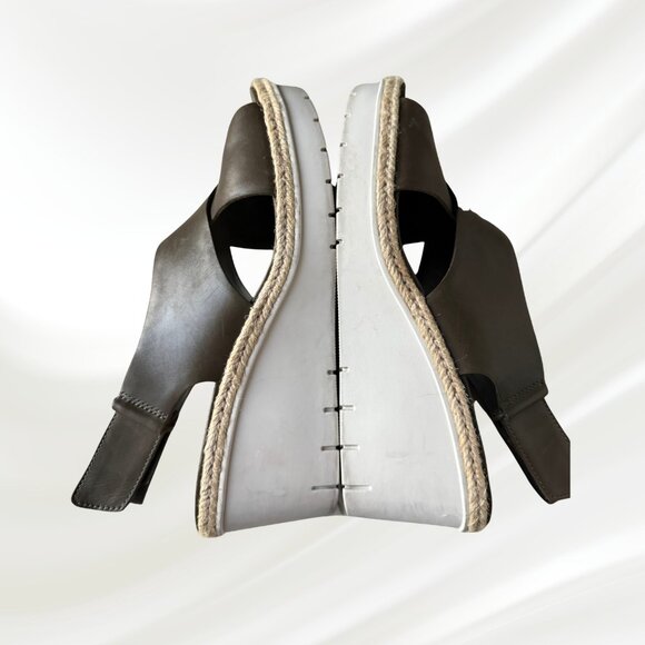 Clarks Palm Glow Olive Green Wedge Sandals Size 9 - Picture 14 of 16